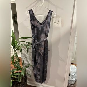 Purple and grey tie dye jumpsuit